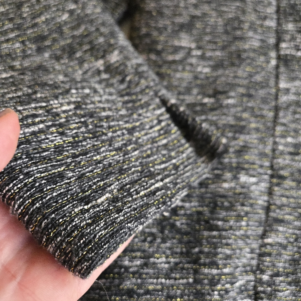 Gap Women's XL Grey Boucle & Gold Metallic Cropped Zip Up Jacket - Picture 11 of 11
